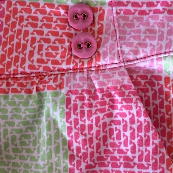 VINEYARD VINES Logo Whale Patchwork Skirt Button Accent Side Zip 6 - Picture 5 of 14